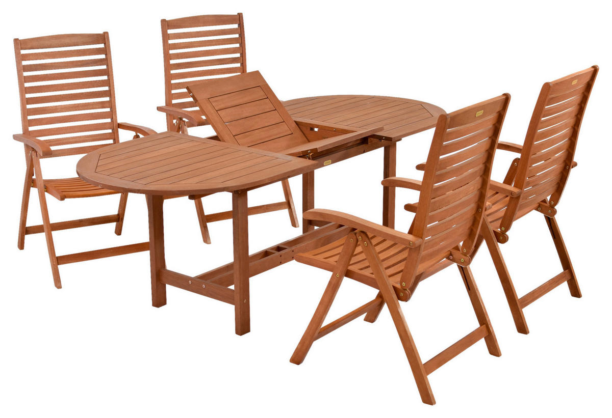 GARTENTISCHGRUPPE  - Akaziefarben, ROMANTIK / LANDHAUS, Holz - Gardenson