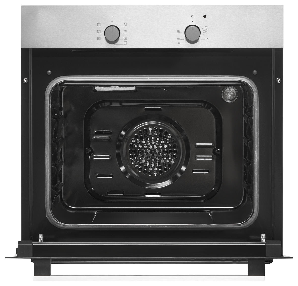 BACKOFENSET ASET1208800I  - Edelstahlfarben/Schwarz, Trend, Glas/Metall (59,5/59,5/56,5cm) - Respekta