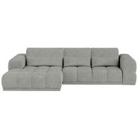 HÖRNSOFFA i chenille greige  - greige/svart, Klassisk, textil/plast (203/290cm) - MID.YOU