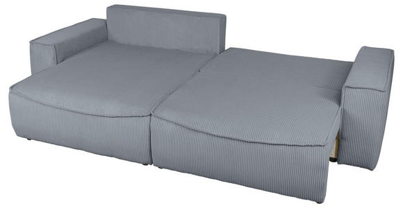 ECKSOFA Dunkelgrau Cord - Dunkelgrau/Schwarz, KONVENTIONELL, Kunststoff/Textil (148/265cm) - Carryhome