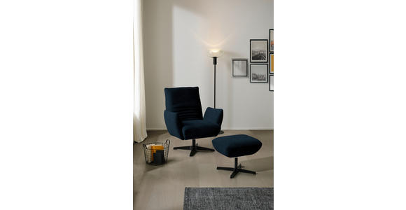 SESSEL in Teddystoff Dunkelblau  - Schwarz/Dunkelblau, Design, Textil/Metall (60/94/86cm) - Dieter Knoll