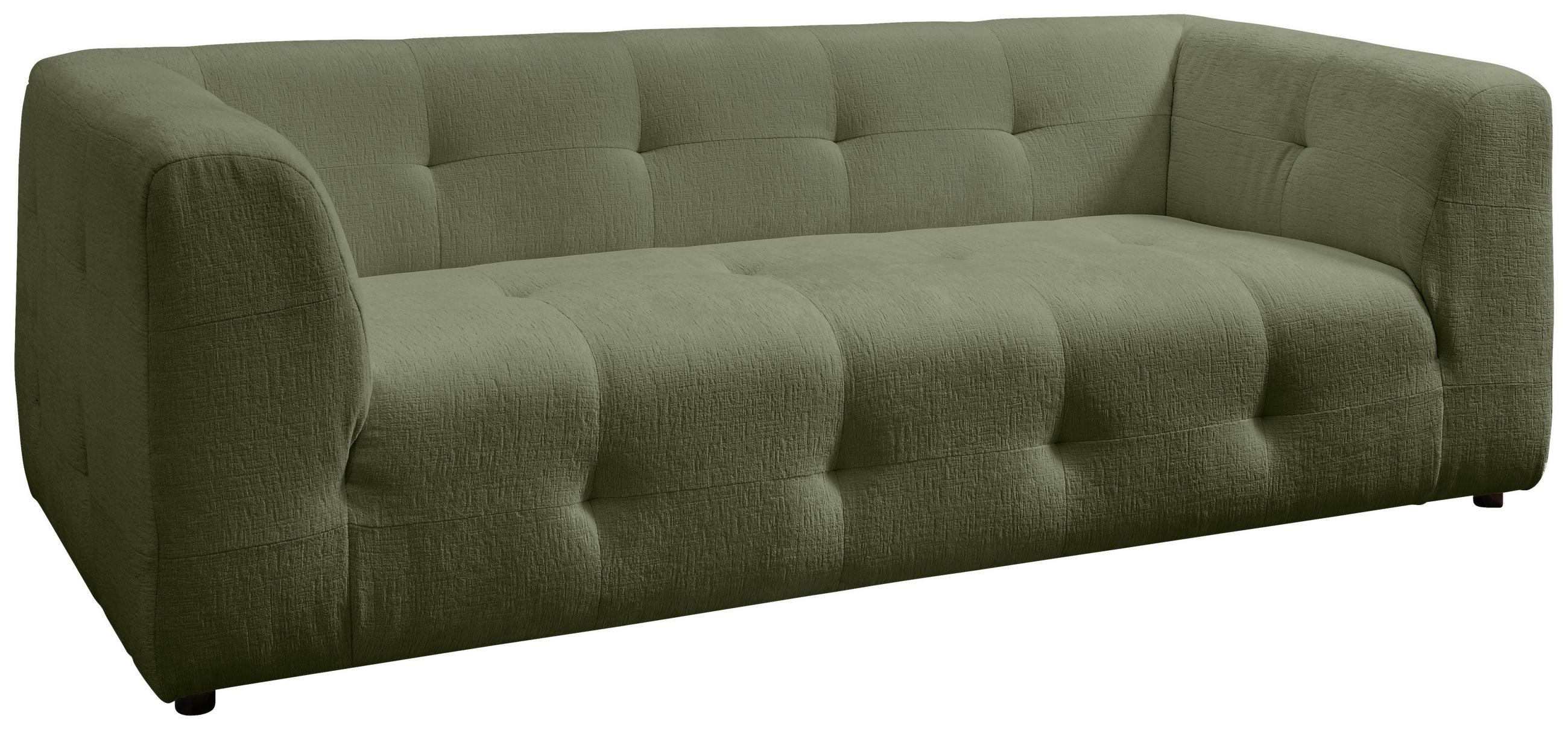 2,5-SITZER in Mikrofaser Grün - Schwarz/Grün, Design, Kunststoff/Textil (218/72/95cm) - Livetastic