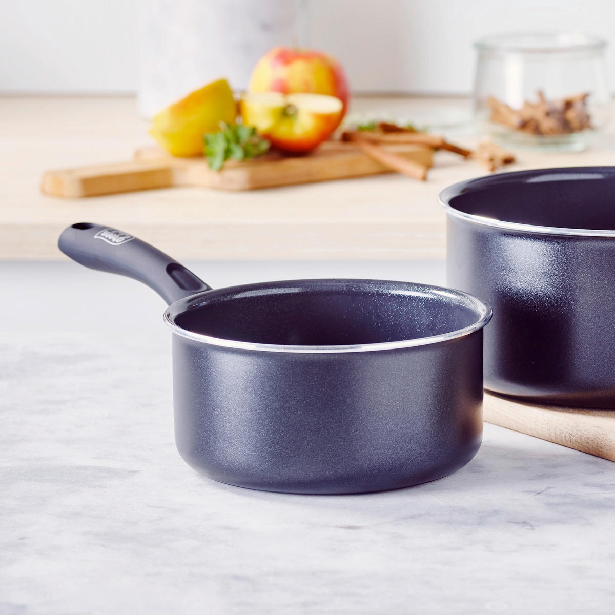 KOCHTOPFSET Savory 3-teilig  - Schwarz, Basics, Glas/Metall (16/18/20cm)