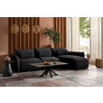 ECKSOFA  in Chenille Schwarz  340/190 cm  - Schwarz, Design, Kunststoff/Textil (340/190cm) - Belluti