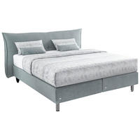 BOXSPRINGBETT 160/200 cm,  in Grau, Matratze, Topper, H2 + H2 = mittel  - Schwarz/Alufarben, Design, Kunststoff/Textil (160/200cm) - RUF Betten