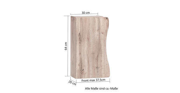 HÄNGESCHRANK 30/64/20 cm  - Eiche Wotan/Graphitfarben, Natur, Holzwerkstoff (30/64/20cm) - Xora