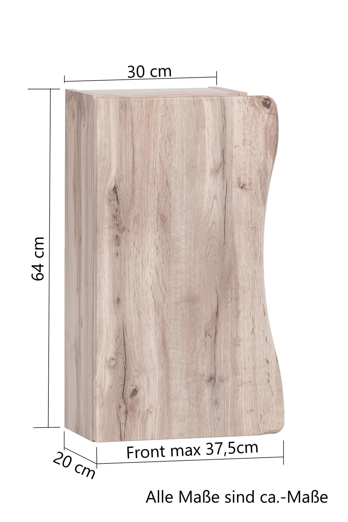 HÄNGESCHRANK 30/64/20 cm  - Eiche Wotan/Graphitfarben, Natur, Holzwerkstoff (30/64/20cm) - Xora
