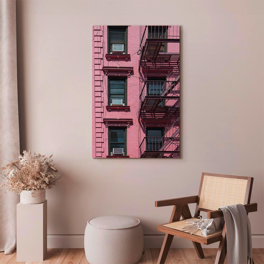 LEINWANDBILD Architektur 40/60/1,2 cm  - Pink/Grau, Basics, Holzwerkstoff/Textil (40/60/1,2cm) - artgeist