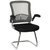 BESUCHERSTUHL  in Netzbespannung, Flachgewebe Grau, Schwarz  - Chromfarben/Schwarz, MODERN, Textil/Metall (64/103/64cm) - MID.YOU
