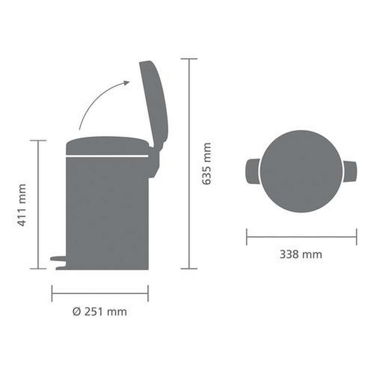 ODPADKOVÝ KOŠ  12 l - bílá, Design, kov/plast (25,1/41,1/33,8cm) - Brabantia