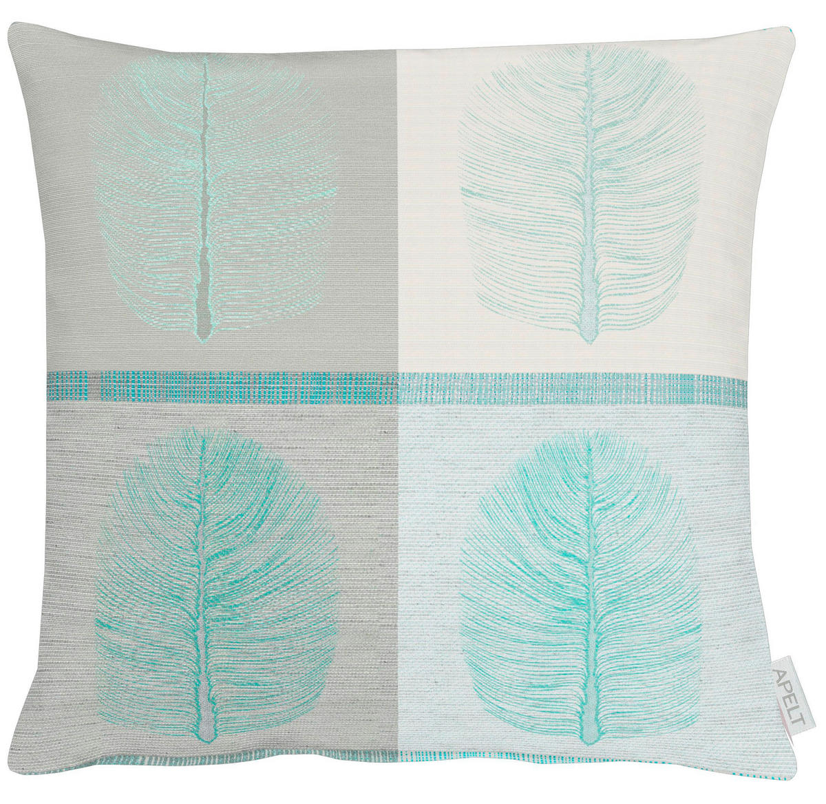 ZIERKISSEN 45/45 cm  - Türkis/Weiß, Design, Textil (45/45cm) - Apelt