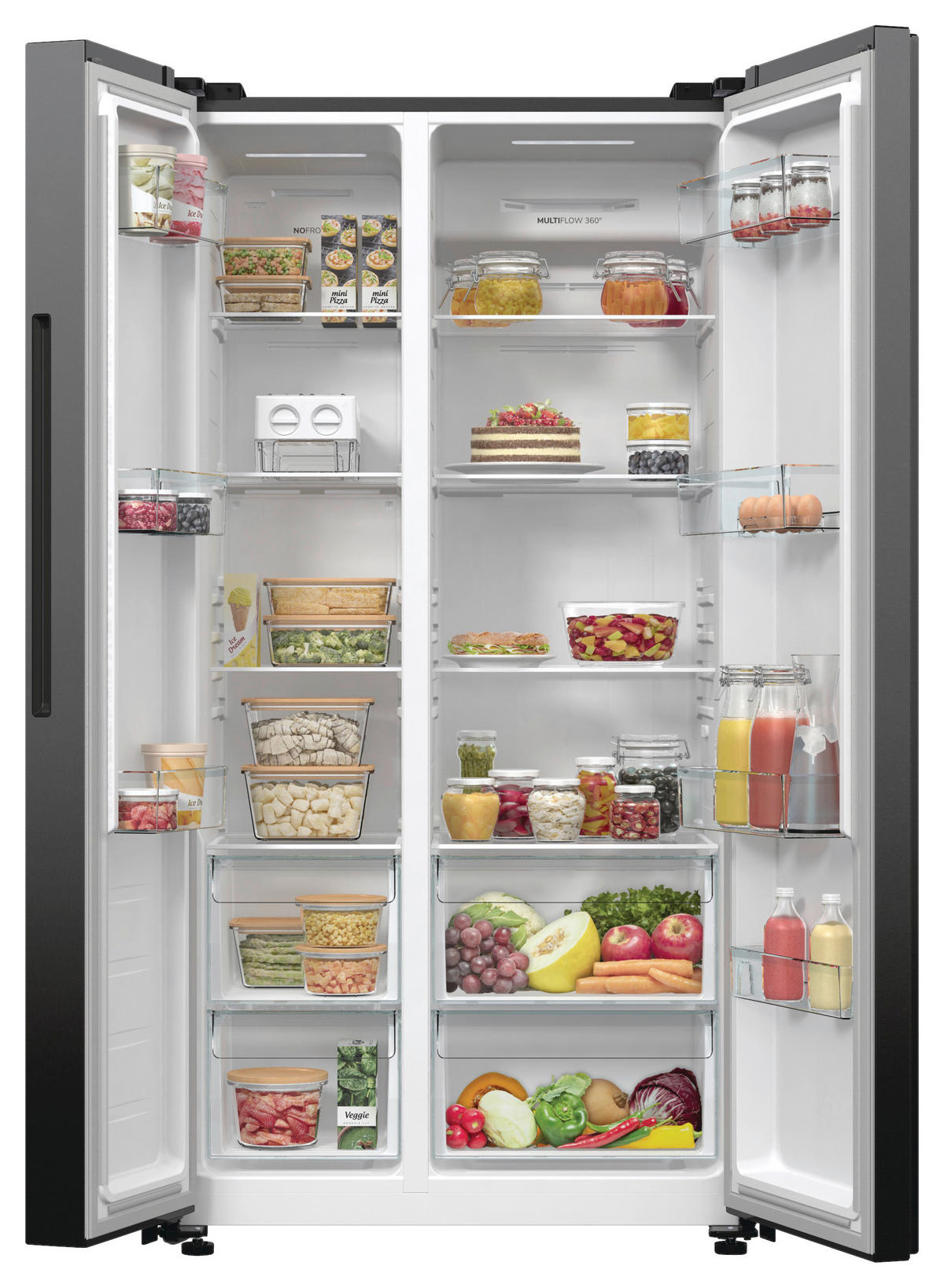 SIDE-BY-SIDE 91,5/178,6/67 cm NRR9185EABXL ADVANCED  - Schwarz, MODERN, Glas/Kunststoff (91,5/178,6/67cm) - Gorenje