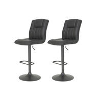 BARHOCKER Mikrofaser Anthrazit, Grau Stahl Sitzfläche 360° drehbar, abwischbar  - Anthrazit/Grau, MODERN, Textil/Metall (43/102-123/56,5cm) - MID.YOU
