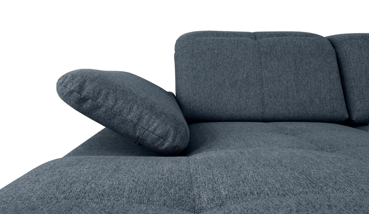 WOHNLANDSCHAFT Dunkelblau  - Dunkelblau/Grau, Design, Textil/Metall (173/328/215cm) - MID.YOU