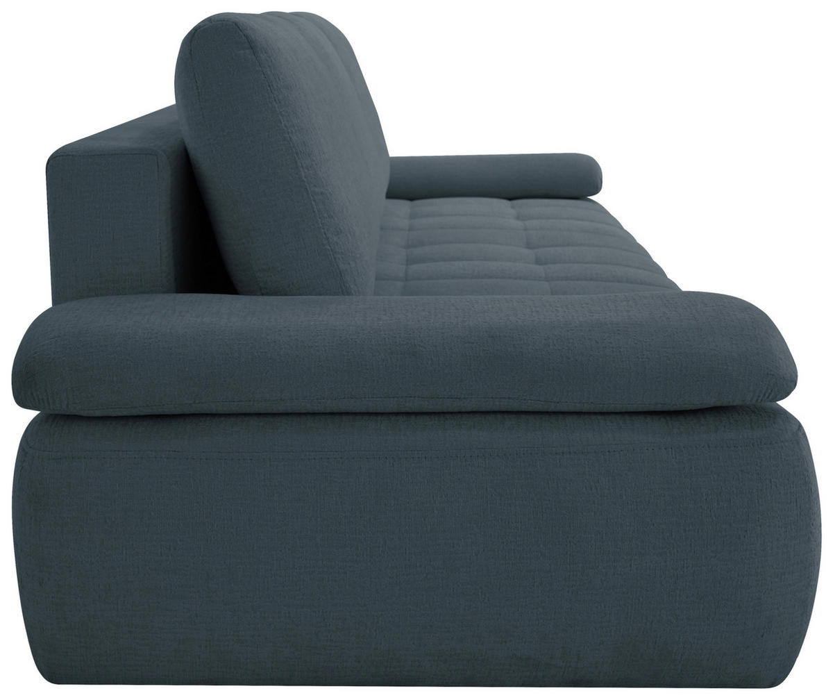 SCHLAFSOFA  mit Bettkasten erhältlich, Bettfunktion erhältlich Chenille, Jacquard Blau  - Blau/Schwarz, Design, Kunststoff/Textil (255/89/109cm) - MID.YOU