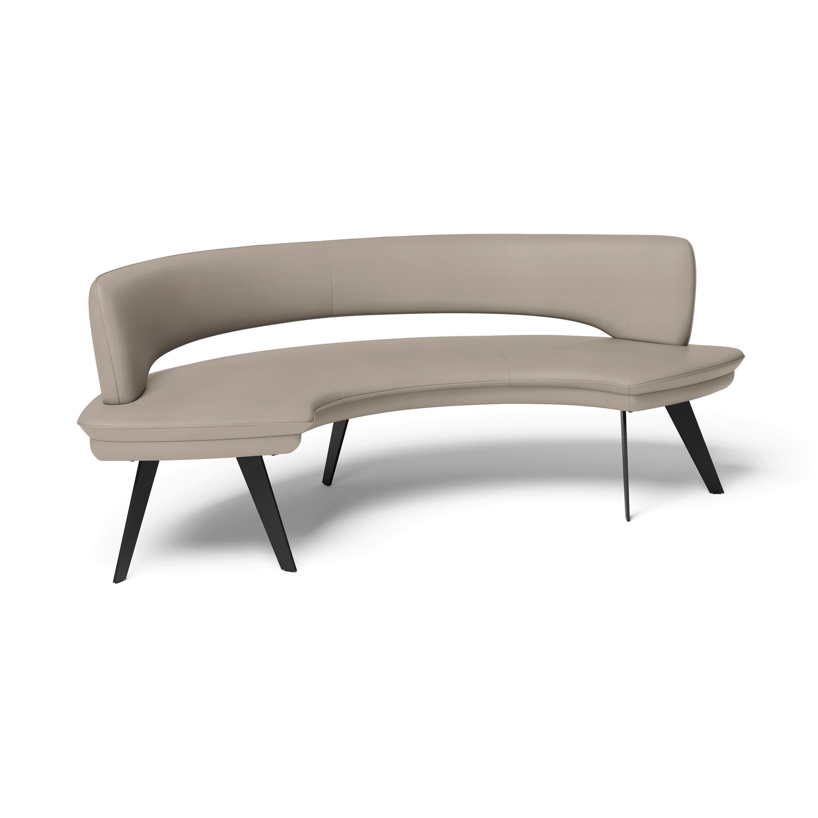 SITZBANK in Metall, Leder Taupe  - Taupe/Schwarz, Design, Leder/Metall (238/84/154cm) - Joop!