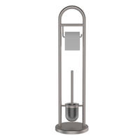WC-BÜRSTENKOMBINATION in Metall  Kunststoff   - Edelstahlfarben/Transparent, Basics, Kunststoff/Metall (20,5/80/20,5cm) - Sadena