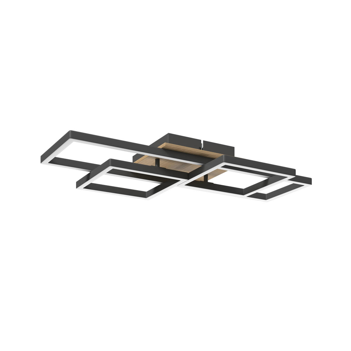 LED-DECKENLEUCHTE Worcester 70/38/7,5 cm   - Braun, Basics, Holz/Kunststoff (70/38/7,5cm) - Novel