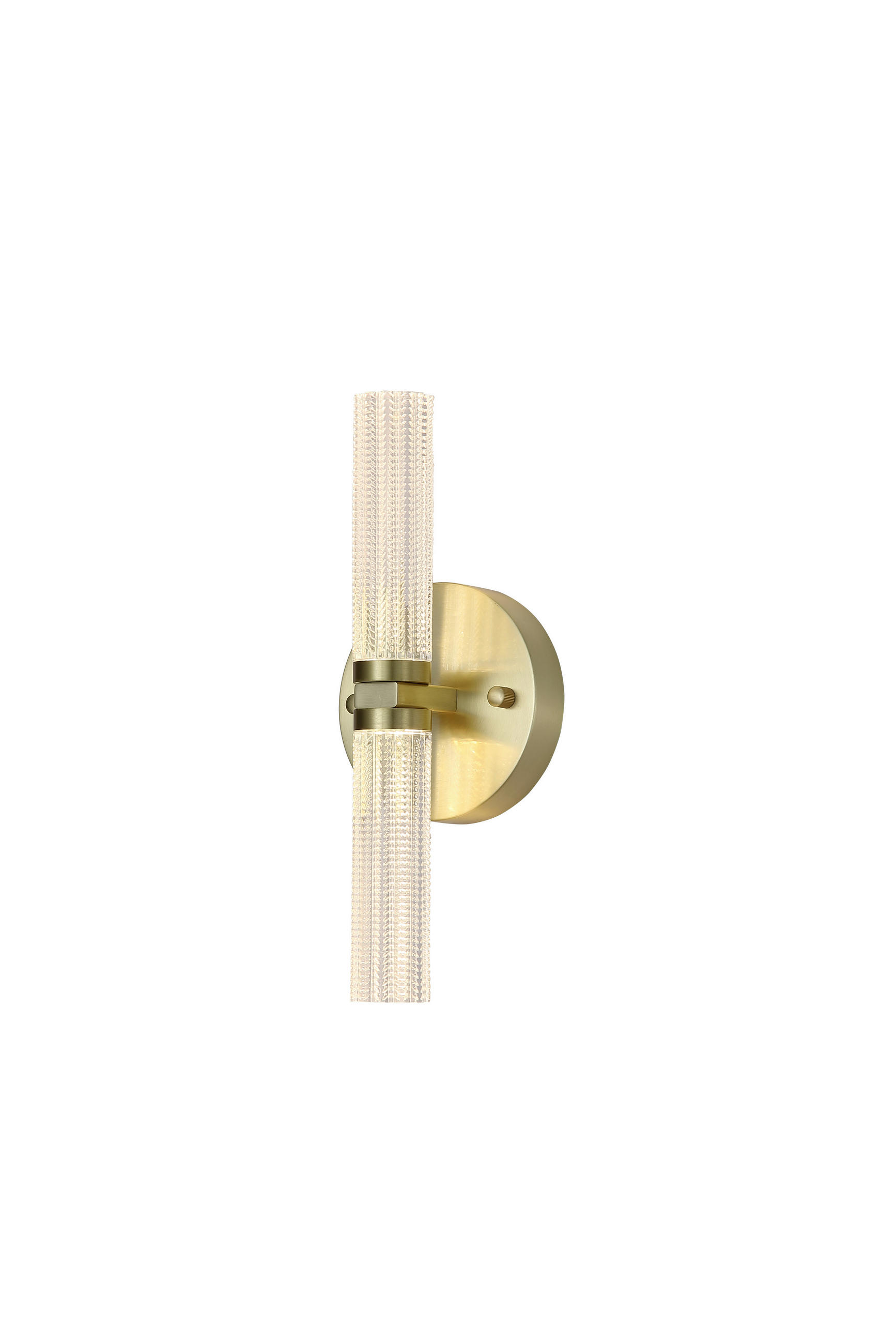 APLICĂ DE PERETE CU LED - transparent/alămiu, Basics, plastic/metal (11/34/10cm)