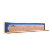 WANDBOARD in 139/24/20 cm Anthrazit, Eichefarben  - Eichefarben/Anthrazit, Design, Holzwerkstoff (139/24/20cm) - Livetastic