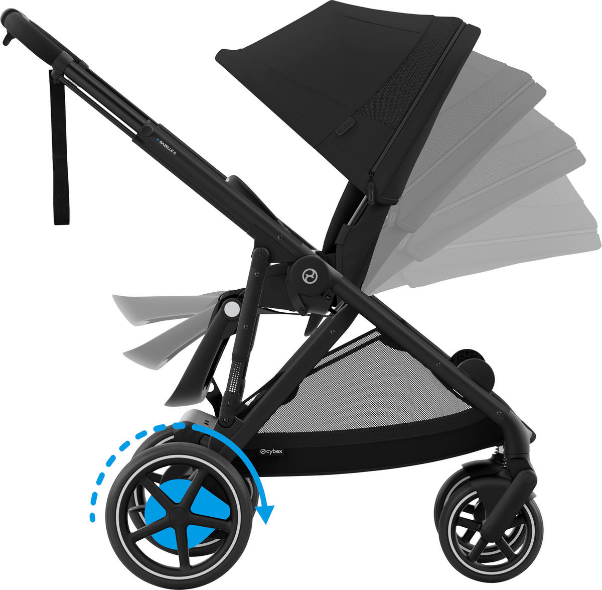 KINDERWAGEN e-Gazelle S  - Schwarz, Design, Kunststoff/Textil (94.5/66/100cm) - Cybex