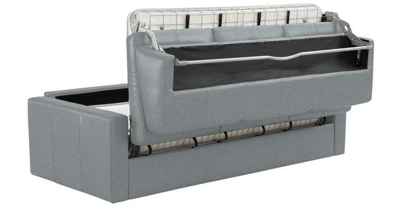 SCHLAFSOFA Bard in Echtleder Silberfarben  - Silberfarben/Schwarz, KONVENTIONELL, Leder/Kunststoff (206/81/96cm) - Novel