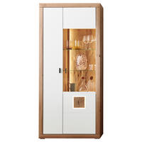 VITRINE in Weiß, Eiche Artisan  - Anthrazit/Weiß, KONVENTIONELL, Glas/Holzwerkstoff (92,9/206,3/37,3cm) - Stylife