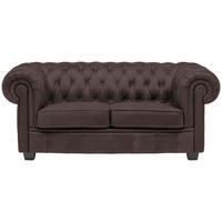CHESTERFIELD-SOFA in Webstoff Dunkelbraun  - Wengefarben/Dunkelbraun, Lifestyle, Holz/Textil (180/76,5/96cm) - Landscape
