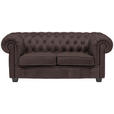CHESTERFIELD-SOFA Webstoff Dunkelbraun  - Wengefarben/Dunkelbraun, LIFESTYLE, Holz/Textil (180/76,5/96cm) - Landscape