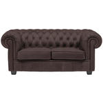 CHESTERFIELD-SOFA in Webstoff Dunkelbraun  - Wengefarben/Dunkelbraun, LIFESTYLE, Holz/Textil (180/76,5/96cm) - Landscape