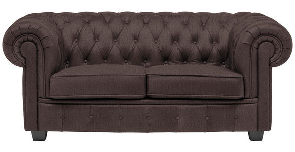 CHESTERFIELD-SOFA Webstoff Dunkelbraun  - Wengefarben/Dunkelbraun, LIFESTYLE, Holz/Textil (180/76,5/96cm) - Landscape