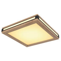 LED-DECKENLEUCHTE 30/30/7,5 cm   - Dunkelbraun/Opal, Natur, Holzwerkstoff/Kunststoff (30/30/7,5cm) - Globo