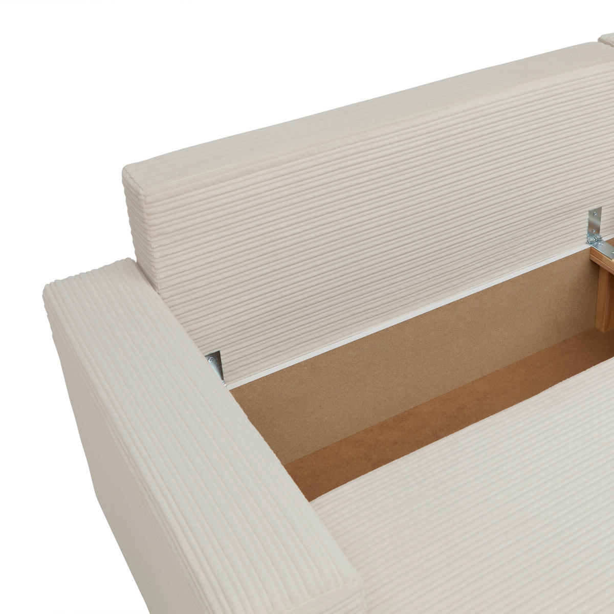 ECKSOFA Cord Beige  - Beige/Schwarz, Konventionell, Kunststoff/Textil (225/86/167cm) - MID.YOU