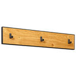 HAKENLEISTE  in Wildeiche furniert Anthrazit, Eichefarben  - Eichefarben/Anthrazit, Natur, Holz/Metall (85/12/3cm) - Linea Natura