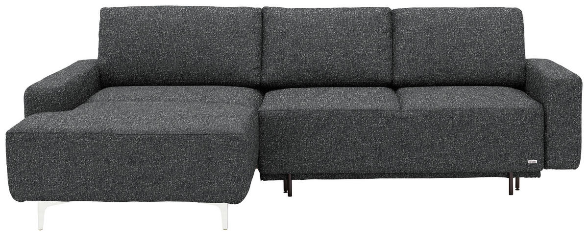 ECKSOFA  in Mikrovelours Anthrazit  160/248 cm  - Anthrazit/Alufarben, Design, Textil/Metall (160/248cm) - Sedda
