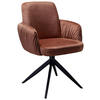 ARMLEHNSTUHL  in Eisen Samt  - Cognac/Schwarz, Design, Textil/Metall (59/85/62cm) - Moderano