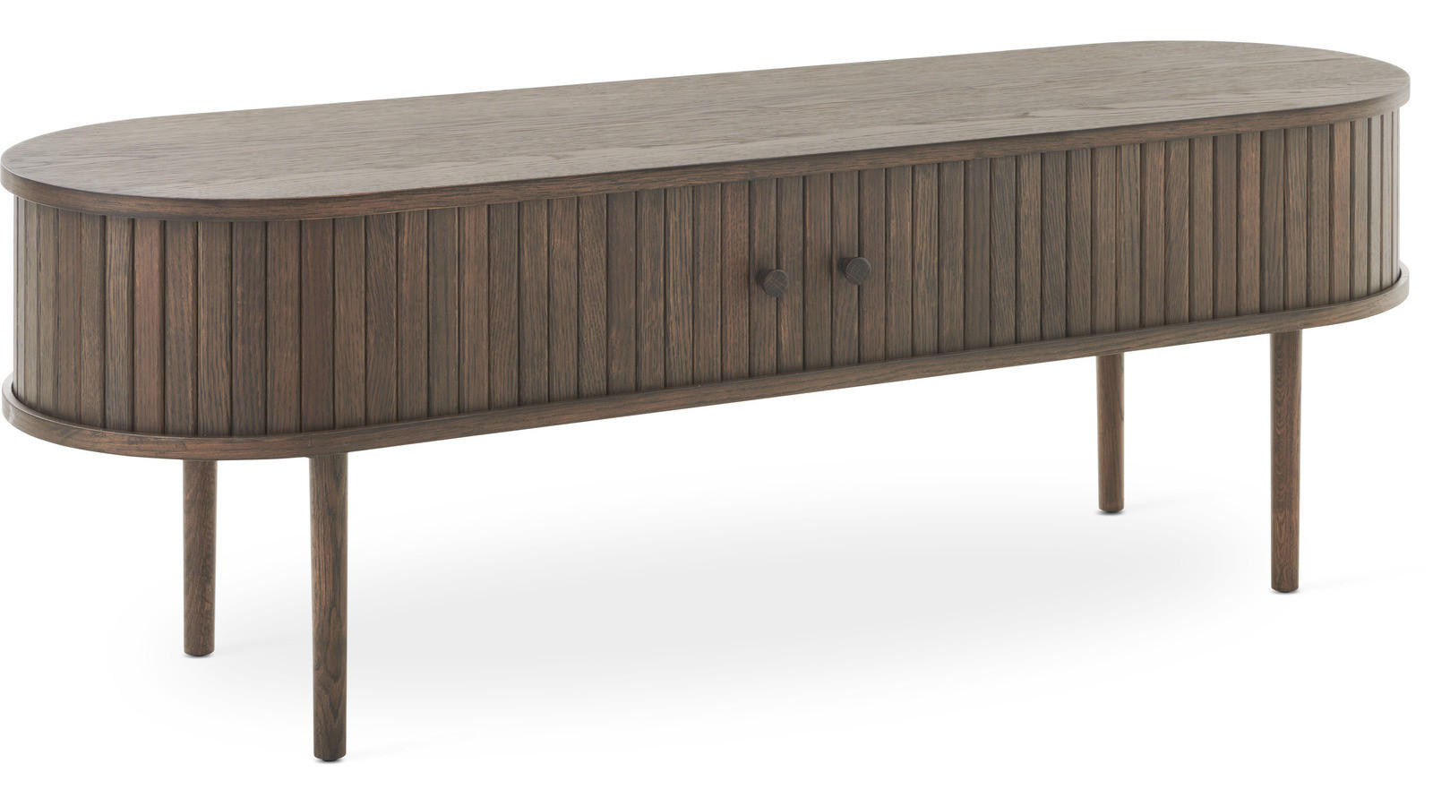 TV-BÄNK i faner ek mörkbrun  - mörkbrun, Design, trä (130/40/45cm) - Best Price