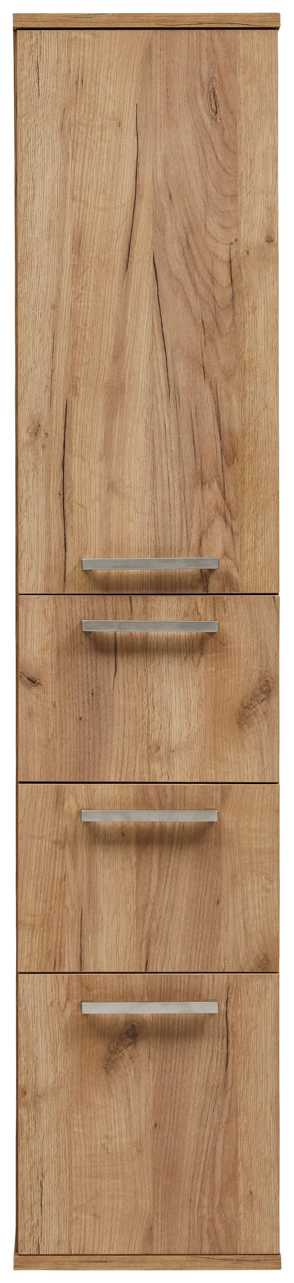 HOCHSCHRANK 35/165/37 cm  - Edelstahlfarben/Alteiche, Design, Glas/Holz (35/165/37cm) - Dieter Knoll