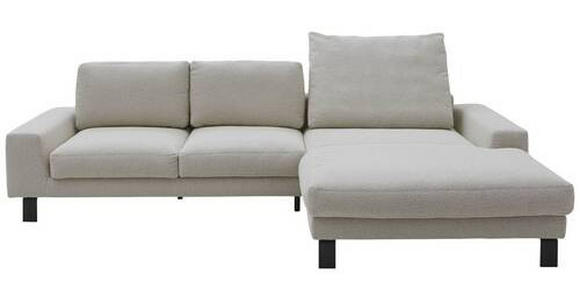 ECKSOFA Hellgrau Webstoff, Bouclé  - Hellgrau/Schwarz, Design, Textil/Metall (336/189cm) - Dieter Knoll