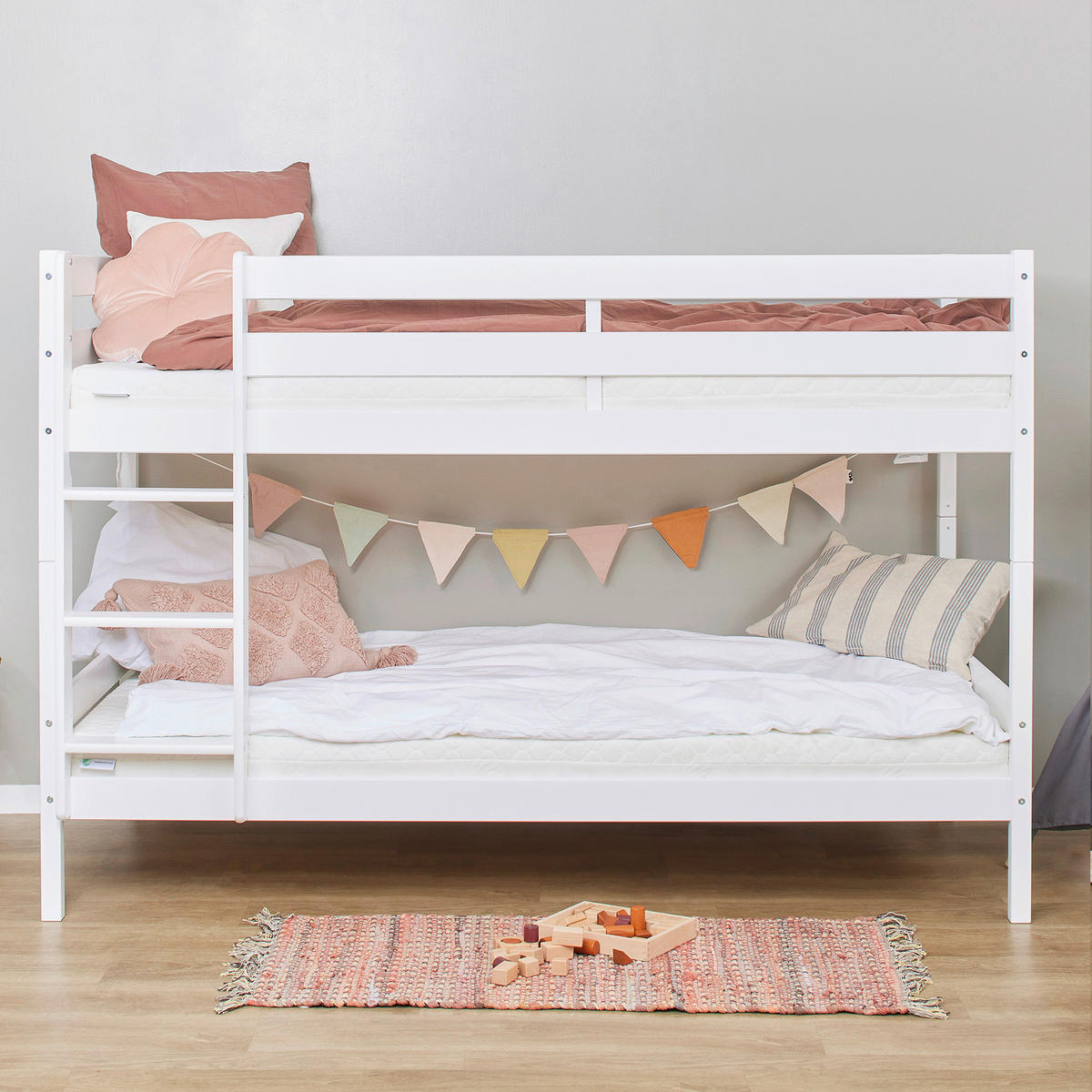 ETAGENBETT - Naturfarben/Weiß, MODERN, Holz (90/190cm) - MID.YOU