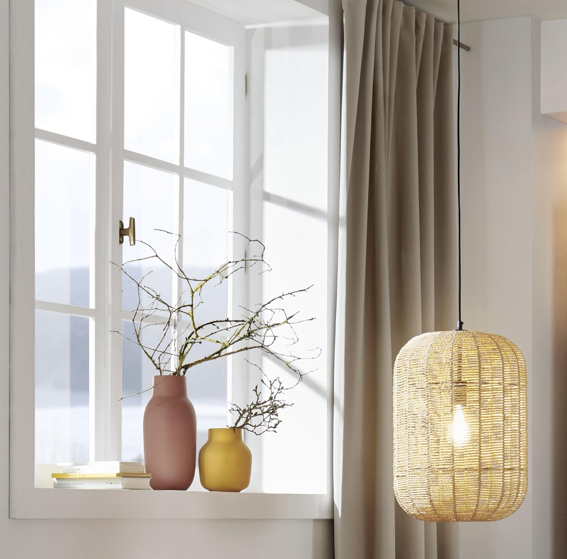 HÄNGLAMPA RUNA 25/150 cm  - brun/svart, Lifestyle, metall/naturmaterial (25/150cm)