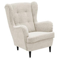 OHRENSESSEL in Webstoff Creme, Schwarz  - Creme/Schwarz, Basics, Holz/Textil (78/102/98cm) - Carryhome