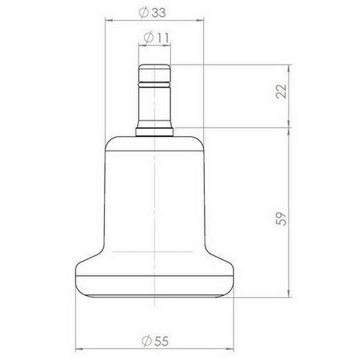 BÜROSTUHLGLEITER - Schwarz, Basics, Kunststoff/Metall (5,5/5,9/5,5cm) - MID.YOU