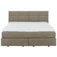 BOXSPRINGBETT 160/200 cm,  in Greige, Topper, Matratzen, H2 + H2 = mittel  - Greige/Schwarz, Design, Kunststoff/Textil (160/200cm) - Dieter Knoll