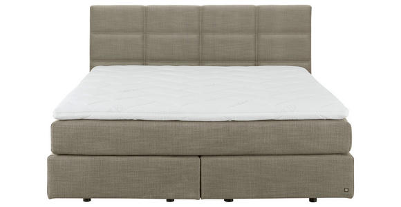 BOXSPRINGBETT 160/200 cm,  in Greige, Topper, Matratzen, H2 + H2 = mittel  - Greige/Schwarz, Design, Kunststoff/Textil (160/200cm) - Dieter Knoll