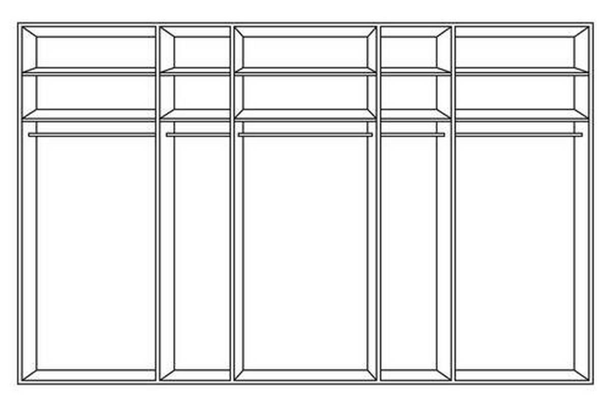 SCHWEBETÜRENSCHRANK  in Weiß  - Chromfarben/Weiß, KONVENTIONELL, Glas/Holzwerkstoff (361/235/68cm) - Novel