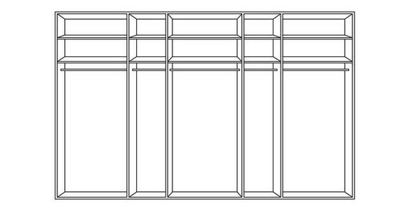 SCHWEBETÜRENSCHRANK in Weiß - Chromfarben/Weiß, KONVENTIONELL, Glas/Holzwerkstoff (361/235/68cm) - Novel