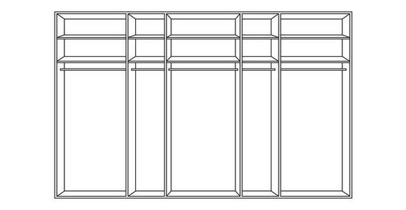 SCHWEBETÜRENSCHRANK  in Weiß  - Chromfarben/Weiß, KONVENTIONELL, Glas/Holzwerkstoff (361/235/68cm) - Novel