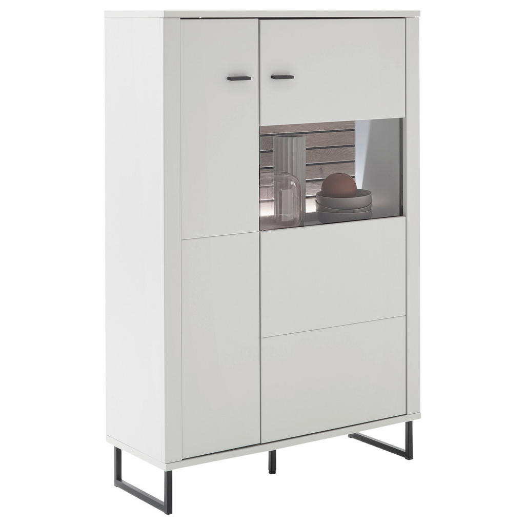 Thumbnail - Stylife Highboard, Weiß, Eiche, Metall, 100x152x37 cm, Beimöbel erhältlich, Wohnzimmer, Kommoden & Sideboards, Highboard...