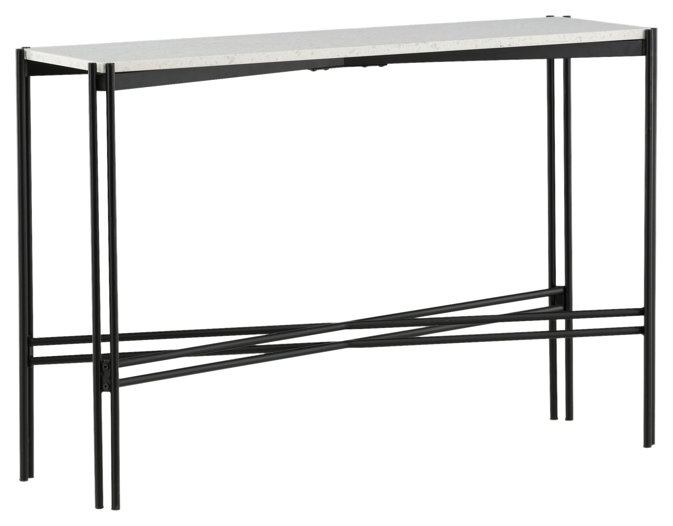 SIDOBORD i metall, sten 110/30/75 cm  - vit/svart, Design, metall/sten (110/30/75cm) - Livetastic